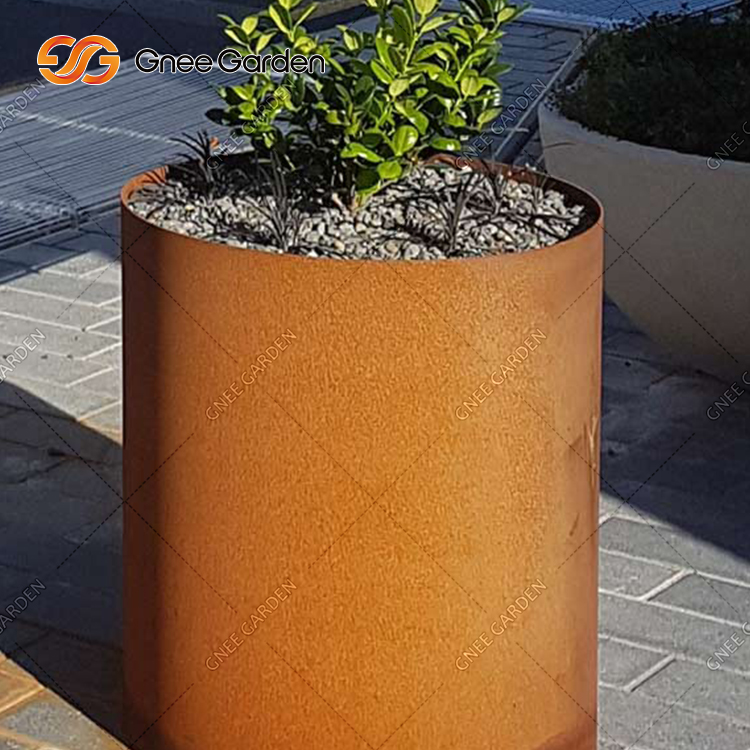 Square Weathering Steel Planter Box