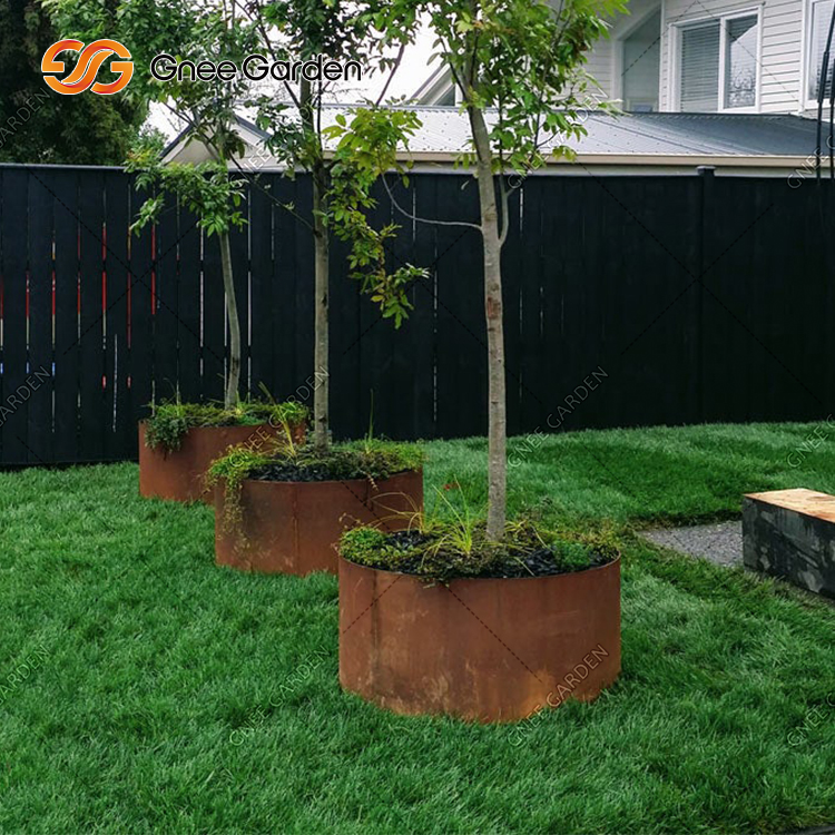 Outdoor Corten Steel Garden Planting Boxes