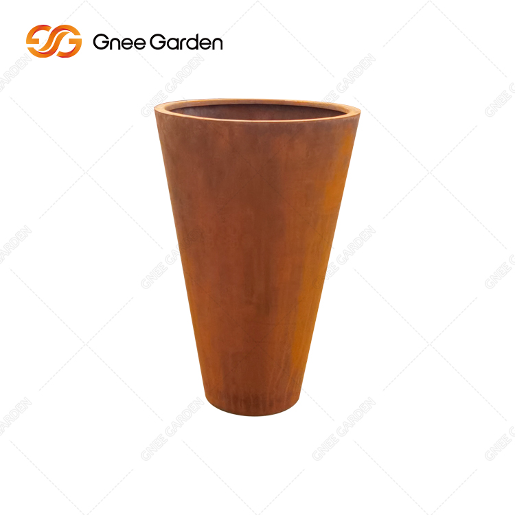 decorative garden corten steel flower pot