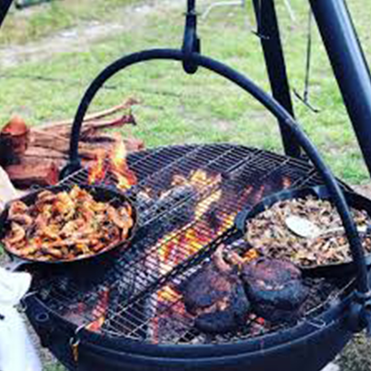 Custom Corten Camping Charcoal Bbq