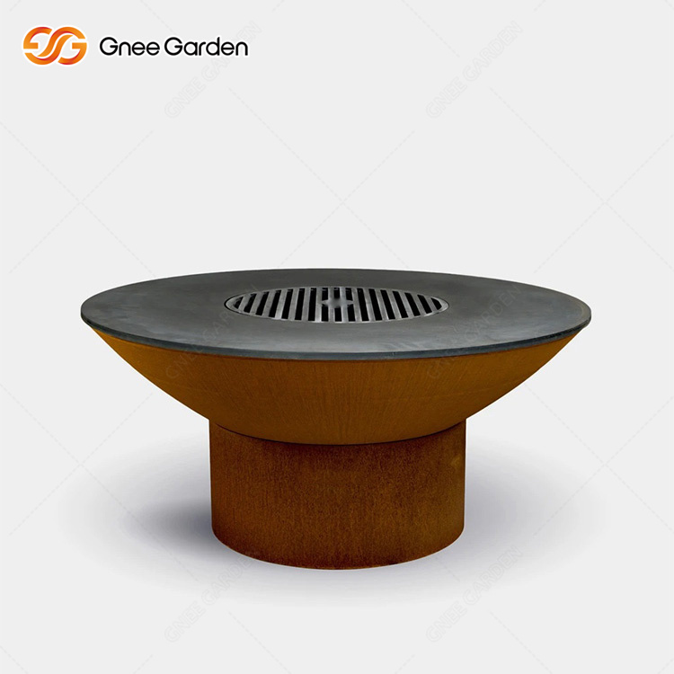 Corten Steel Charcoal BBQ Grill
