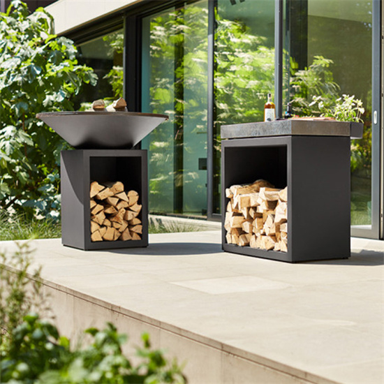 Charcoal Grill Wood Burning Corten Steel