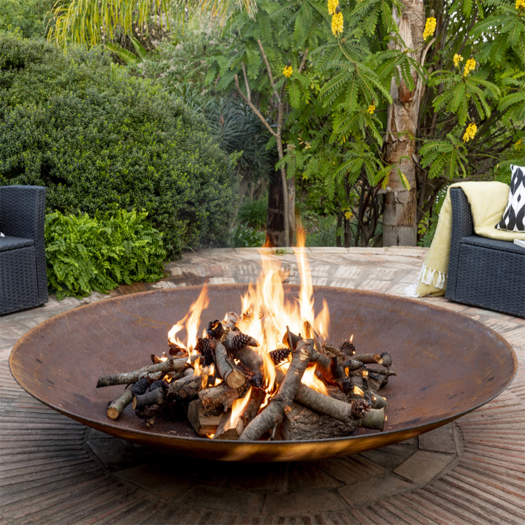 Corten Steel Antique-style Brazier For Rustic Decor