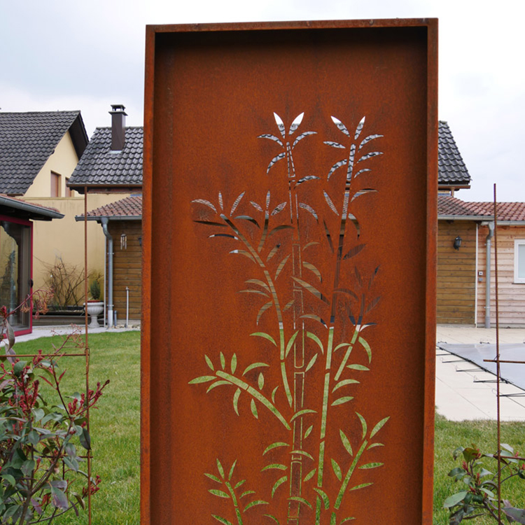 Contemporary Corten Steel Garden Screen