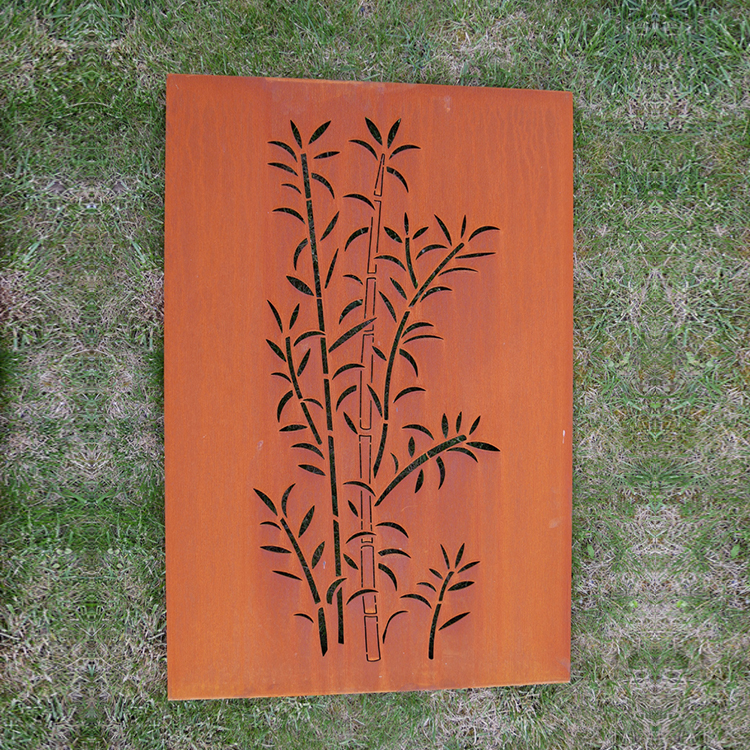 Rustic Corten Steel Privacy Screen Panel