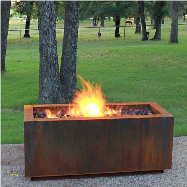 Corten Steel Gas Burning Fire Pit