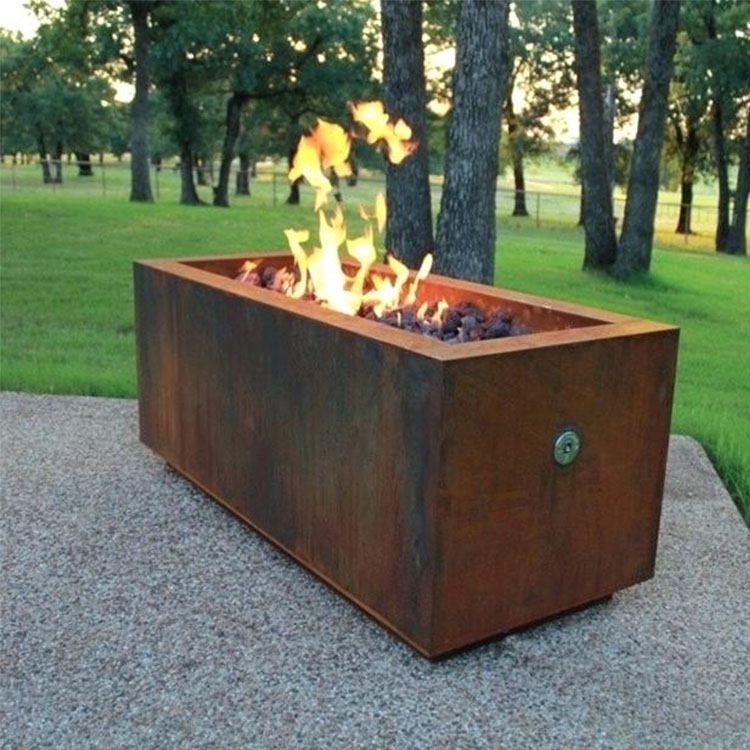 Corten Steel Gas Fire Pit Heater