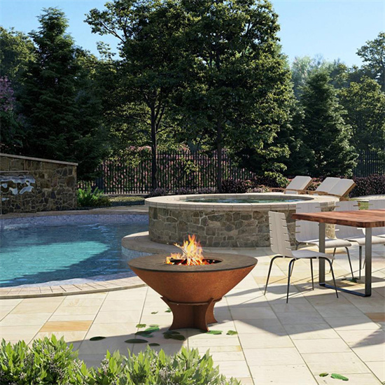 Corten Steel Bbq Wood Burning Camping
