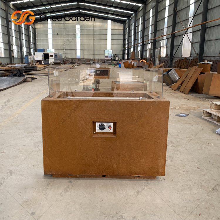 Corten Steel Gas Fir Pit Table