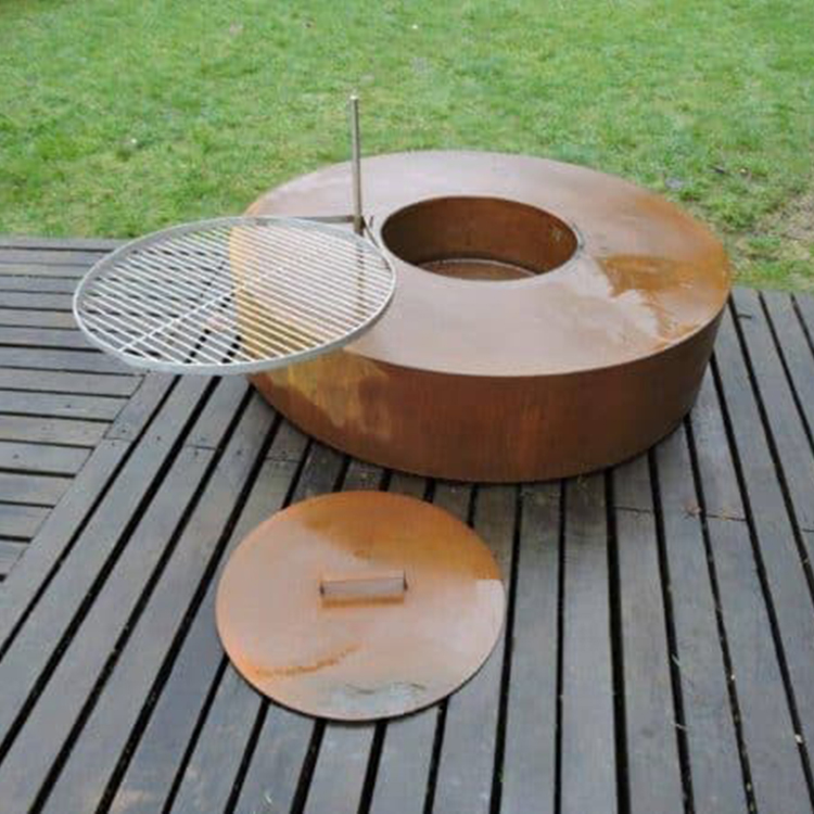 Corten Steel Round Metal Fire Pit