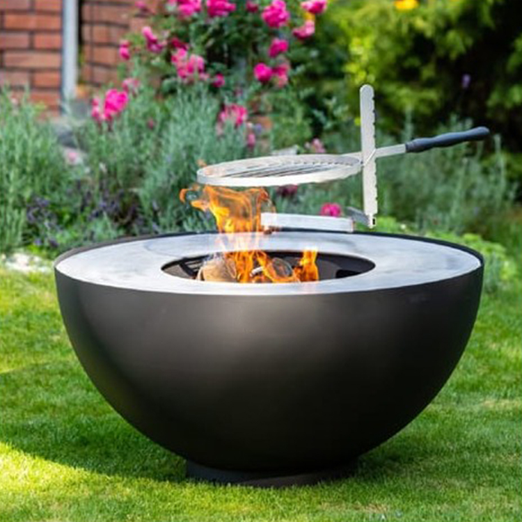 Garden Corten Steel BBQ Fire Pit Grill