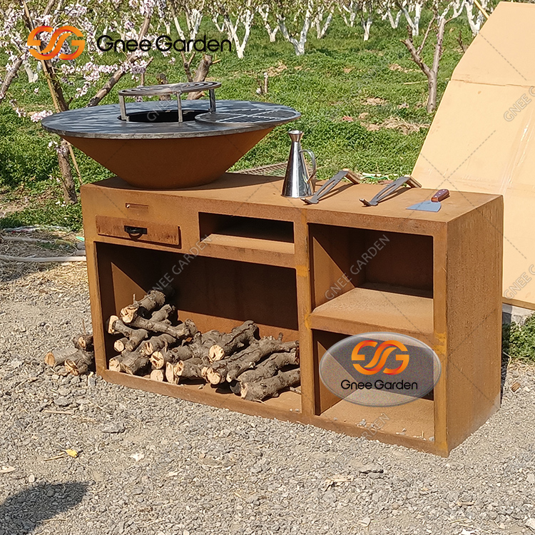 Corten Steel BBQ Grill Garden 10 mm thick