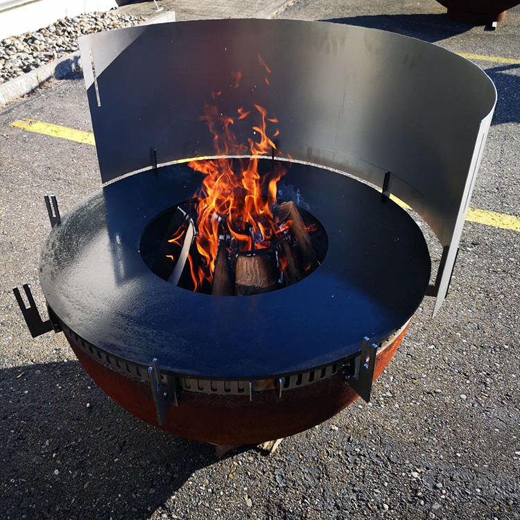 Corten Steel Charcoal Grill Backyard
