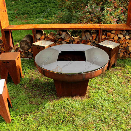 Corten Charcoal Bbq Outdoor Grill
