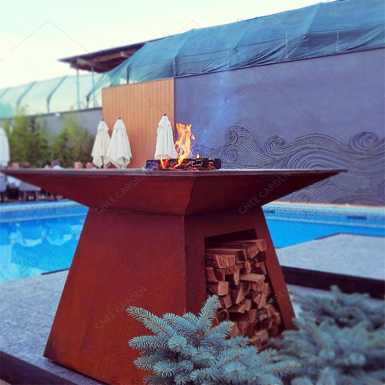 Corten Steel Charcoal Bbq Outdoor Party