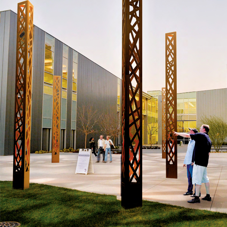 Corten Steel Rust Colour Bollard Lights