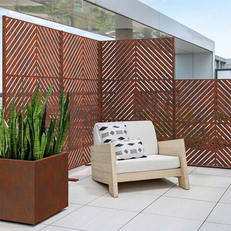 Rectangular Design Corten Steel Divider Screen