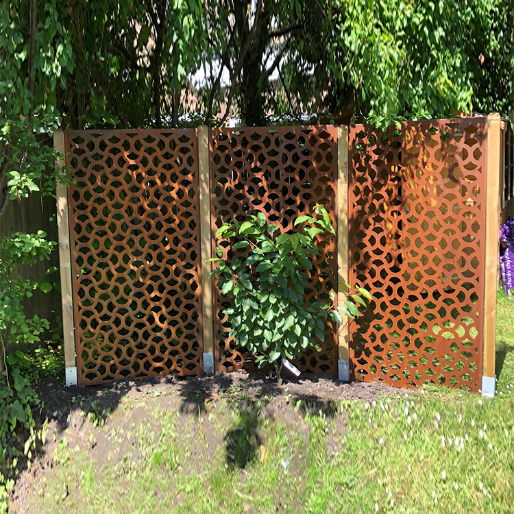Weathering Steel Garden Screen Panel