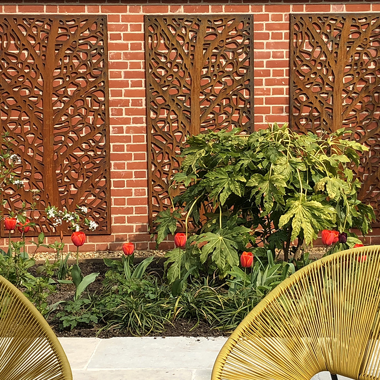 Corten Steel Rectangular Decorative Metal Screen