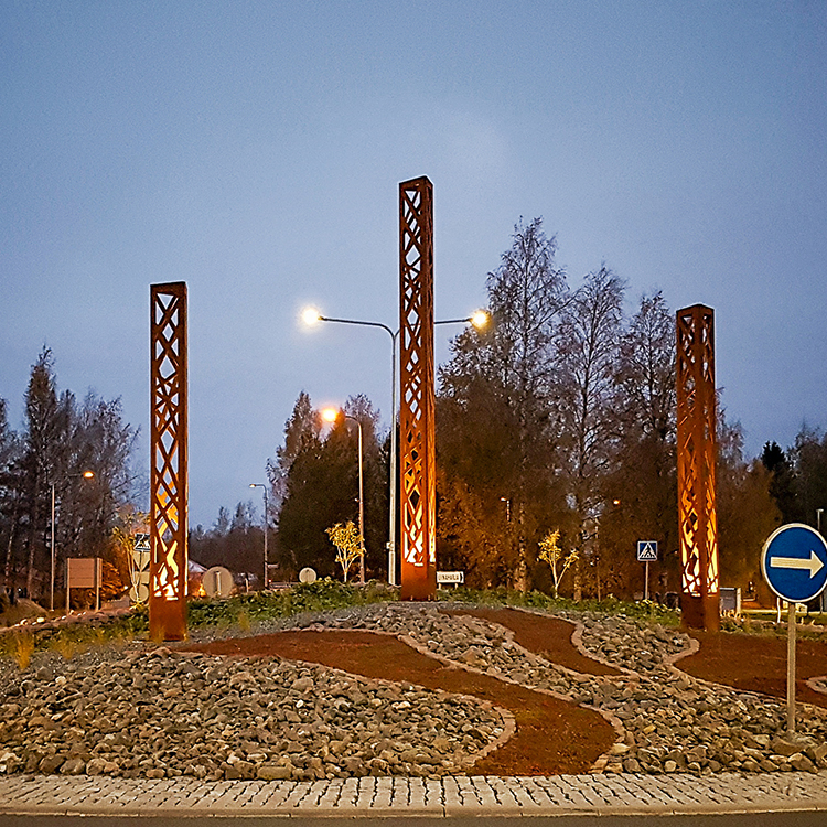 Modern Art Corten Steel Light Box