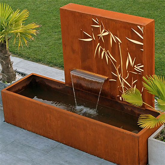 Corten Steel Rain Curtain Water Fountain