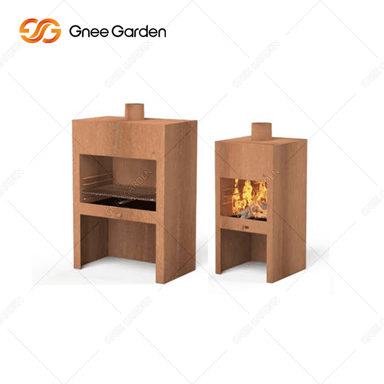 Corten Steel Fire Place Wood Burning