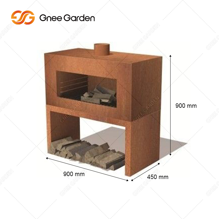 Corten Steel Fire Place Warm Outdoor