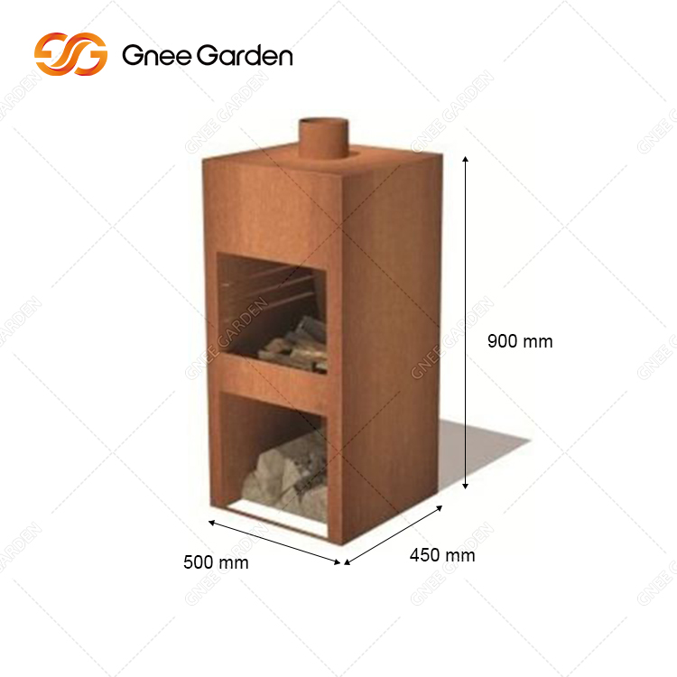 Corten Steel Backyard Fire Place