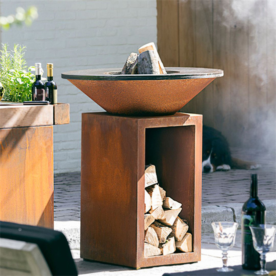 Weathering Steel Garden BBQ Grill