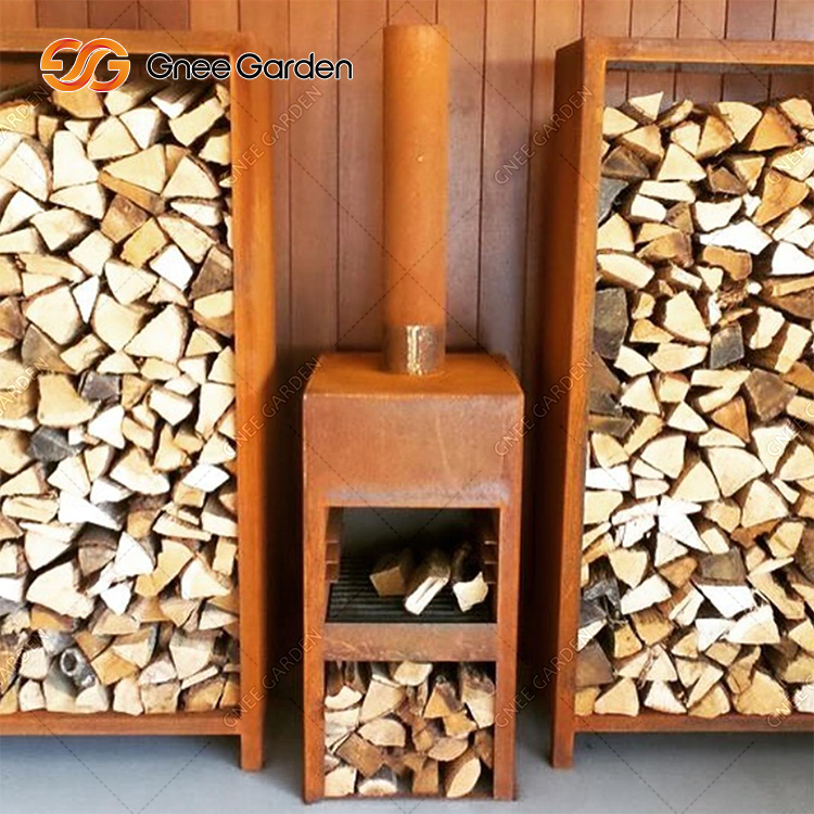 Weathering Steel Fireplaces Outdoor Spaces